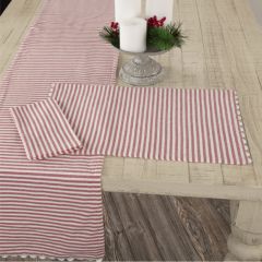 Classic Farmhouse Ticking Red Stripe Placemat Set of 4