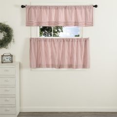 Classic Farmhouse Ticking Red Stripe Tier Curtain Set of 2