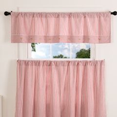 Classic Farmhouse Ticking Red Stripe Valance