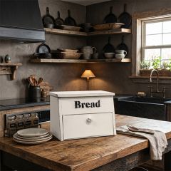 Classic Farmhouse White Bread Box