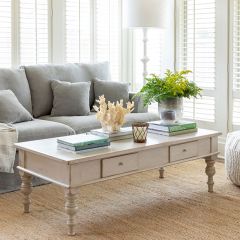 Classic Farmhouse Whitewash Coffee Table