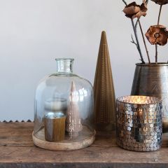 Classic Glass Cloche With Wood Base