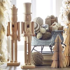 Classic Natural Wood Nutcracker Set of 2