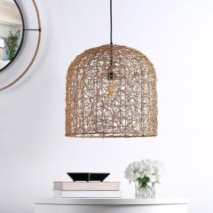 Classic Rattan Cloche Pendant Light