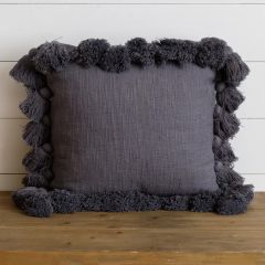 Classic Slate Blue Tassel Pillow