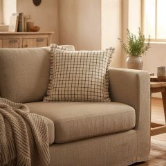 Classic Windowpane Plaid Square Throw Pillow