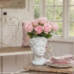 Classical Accents Whitewash Cement Visage Vase