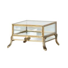 Claw Foot Tabletop Glass Display Case with Drawer