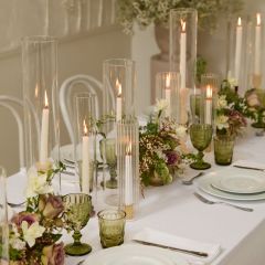 Clear Glass Candle Sleeve Set of 5