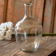Clear Glass Carafe Vase 9.75 Inch
