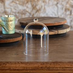 Clear Glass Dome With Knob Top 6 Inch