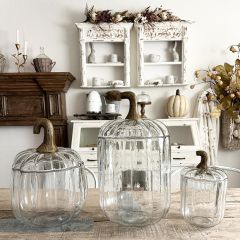 Clear Glass Pumpkin Jar With Lid