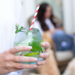 Clear Stemless Wine Glass Set of 6