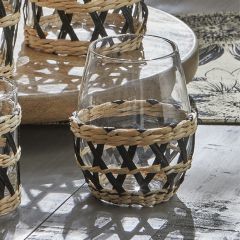 Clear Stemless Wine Glass with Sleeve