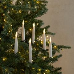 Clip On Cream Shimmer LED Candles Set of 6