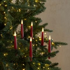 Clip On Red LED Candles Set of 6