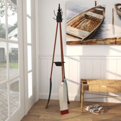 Coastal Chic Boat Oar Tripod Coat Rack