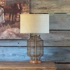 Coastal Classics Open Weave Rattan Table Lamp