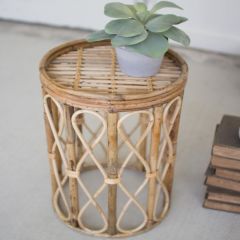 Coastal Classics Round Cane Accent Table