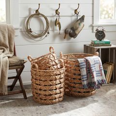 Coastal Cottage Handled Storage Baskets Set of 3