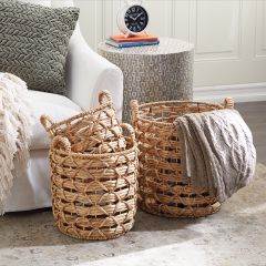 Coastal Cottage Handled Storage Baskets Set of 3