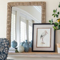 Coastal Cottage Rattan Framed Wall Mirror