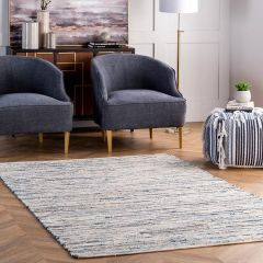 Coastal Denim Cotton Area Rug