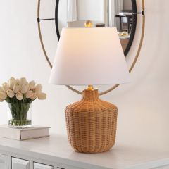 Coastal Farmhouse Rattan Table Lamp