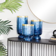 Coastal Living Glass Candle Holders Set of 3