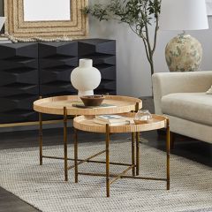 Coastal Living Round Rattan Nesting Tables Set of 2