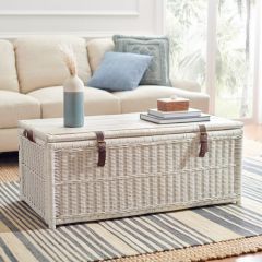 Coastal Woven Rattan Storage Trunk