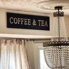 Coffee and Tea Dark Metal Sign
