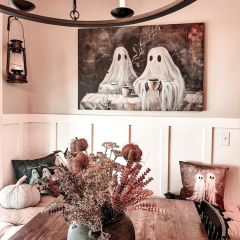 Coffee With Boo Canvas Wall Art