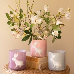 Colored Glass Bunny Vases Assorted Set of 3