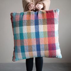 Colorful Cotton Plaid Floor Pillow