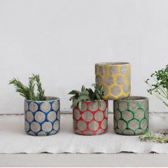 Colorful Dot Terra Cotta Mini Planter Set of 4