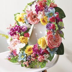 Colorful Peony Rose Wreath