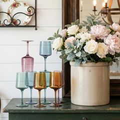 Colorful Tints Stemmed Wine Glass Set of 4