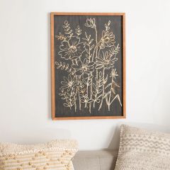 Contrast Floral Print Wall Art
