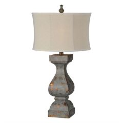 Distressed Whitewash Table Lamp