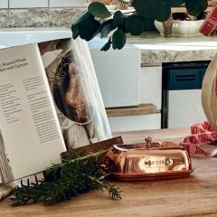 Copper and Brass Butter Dish