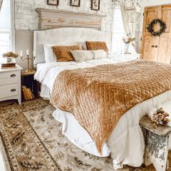 Copper Brown Faux Velvet Bed Quilt