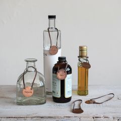 Copper Finish Antiqued Liquor Bottle Tag Set of 6