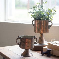 Copper Finish Urn Planter Set of 2