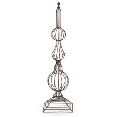 Copper Finish Wire Finial Obelisk