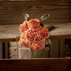 Coral French Rose Bouquet Set of 2