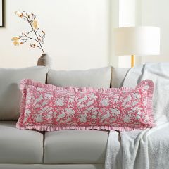 Coral Pink Ruffle Cotton Sham Cover