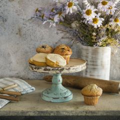 Cottage Blue Pedestal Cake Stand