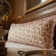 Cottage Cabbage Rose Ruffled Accent Pillow