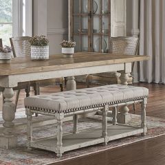 Cottage Chic Tufted Top Entryway Bench